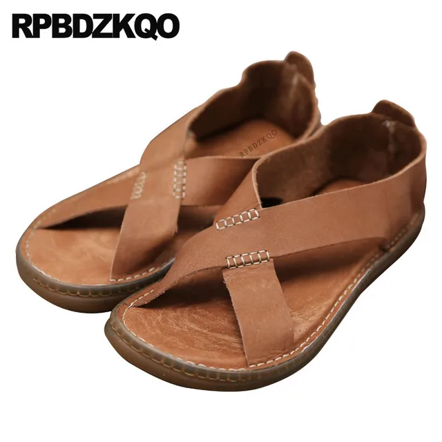 Strap Summer Flat Waterproof Casual Brown Slip On Men Sandals Strap Summer Flat Waterproof Casual Brown Slip On Men Sandals Leather Beach Black Native Anese Water