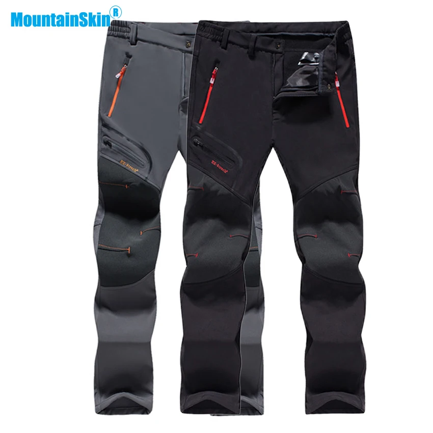 

Mountainskin 6XL Men Women Softshell Fleece Sports Pants Outdoor Hiking Camping Fishing Climbing Waterproof Brand Trousers MA204