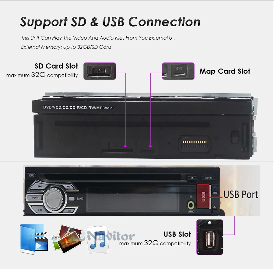 7 &quotDin Android 8 01 CarDVD плеер GPS навигация Универсальный In dash Съемная передняя панель