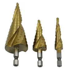 3pcs hex shank countersink step drill bit  wood drilling  hss drill set stepped drill woodworking tools portabrocas hexagonal