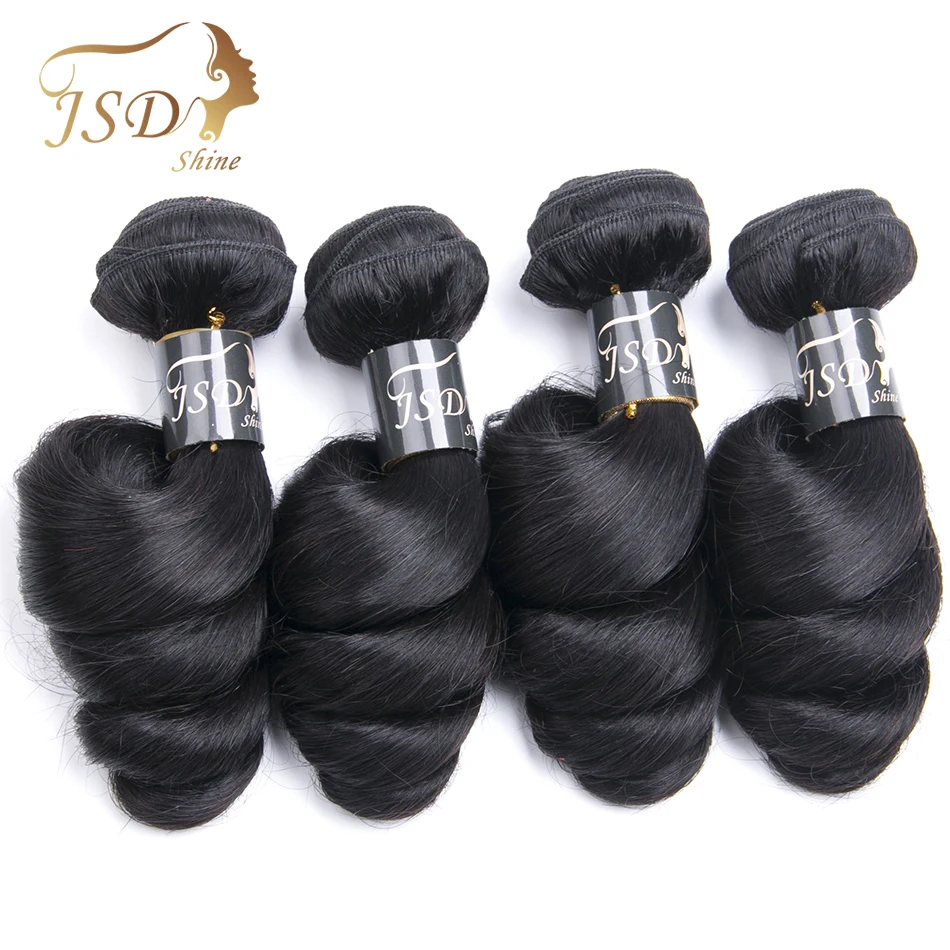 JSDShine бразильские волосы плетение пучки Свободные волны 100% человеческие волосы 4 пучки не Реми волосы расширения натуральный цвет может