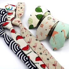 Новая мода льняные галстуки для мужчин обтягивающие 6 см галстуки Qstrich Цветок звезды листья принты Свадебная вечеринка повседневные Corbatas Gravata подарок