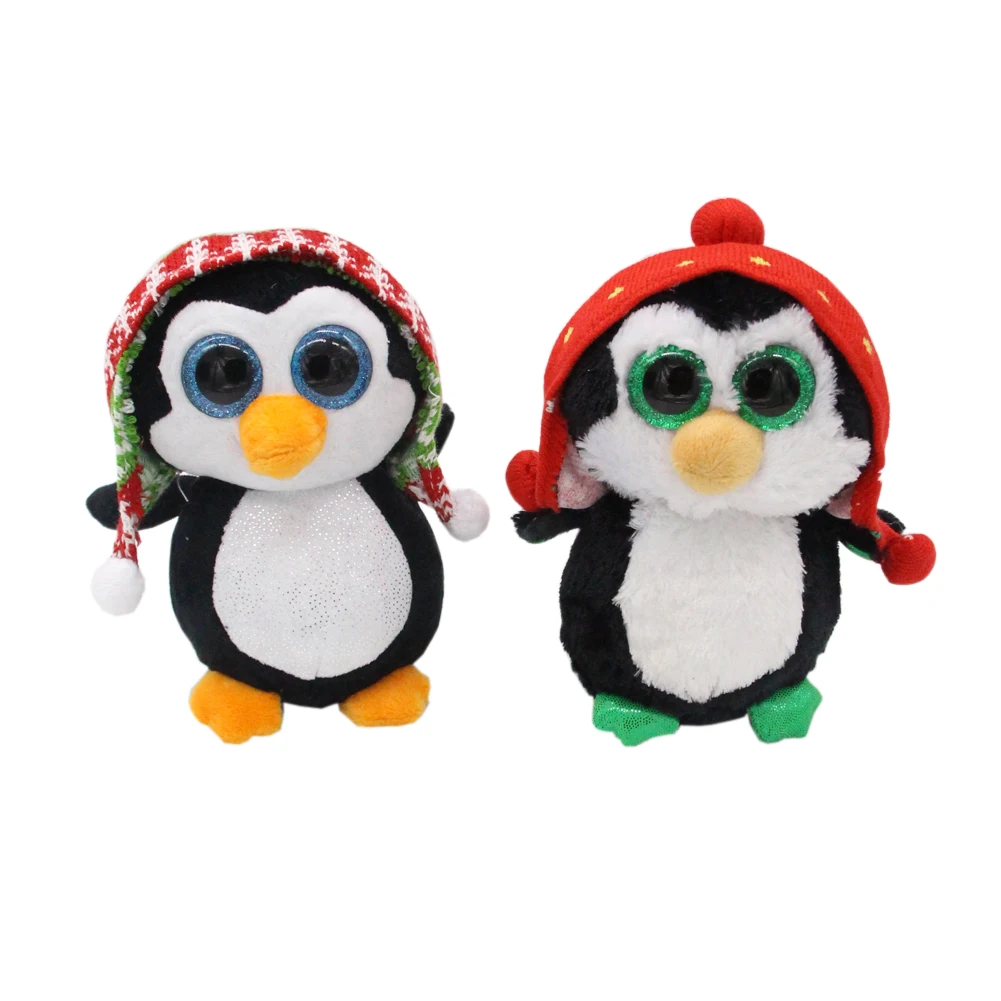 

Ty Big Eyes 6" 15cm Kawaii Penguin with Winter Hat Plush Animal Stuffed Toys