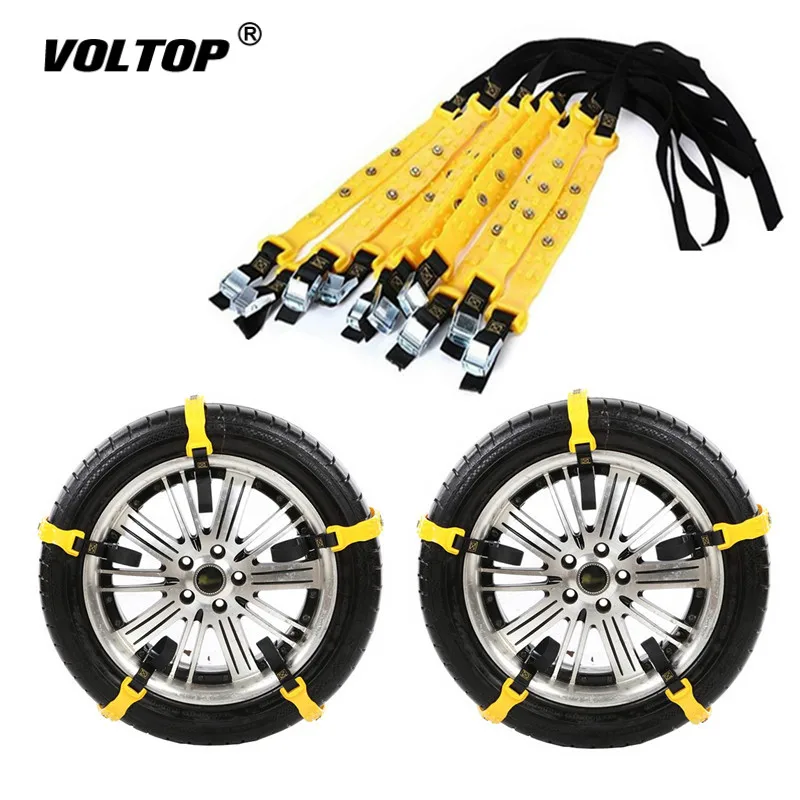 10PCS Auto Tire Snow Chains Anti-Skip Belt Safe Driving For Snow Ice Sand Muddy Offroad For Most Car SUV VAN Wheel