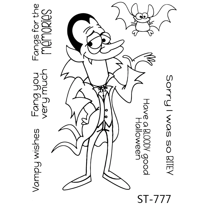 

AZSG Vampire Gentleman Bat Clear Stamps For DIY Scrapbooking Decorative Card making Craft Fun Decoration Supplies 15x15cm