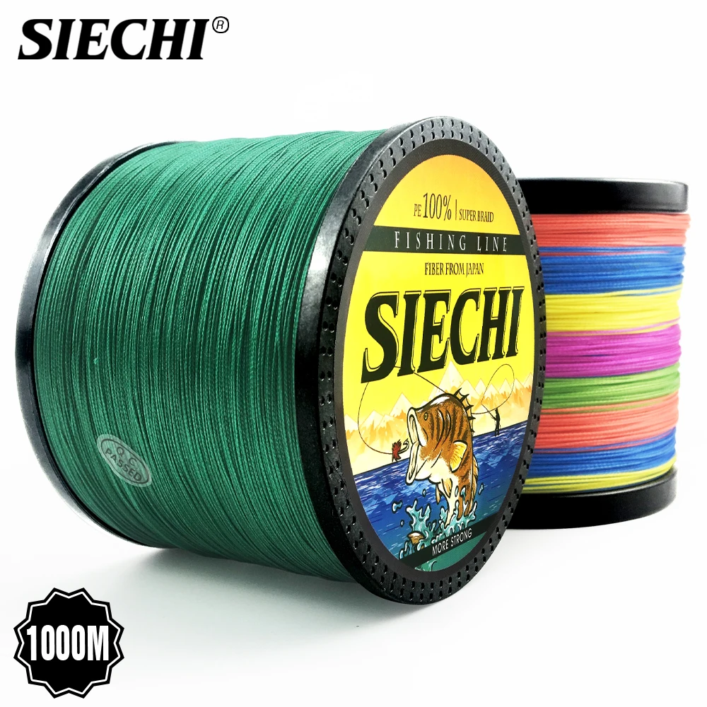 SIECHI سلسلة 1000 M خيط صنارة الصيد 12-83LB مضفر خط السلس المتعددة الشعيرات PE خيط صنارة الصيد ل المياه المالحة الصيد