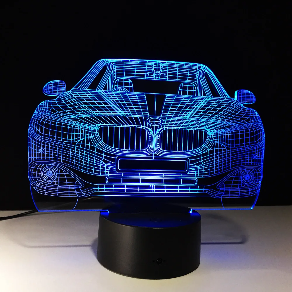 3D светодиодный автомобиля иллюзия Лампа 7 цветов Изменение светодиодный Luminaria Night Light Декор лампы Спальня освещения для мальчиков и девочек игрушка со дня рождения подарок