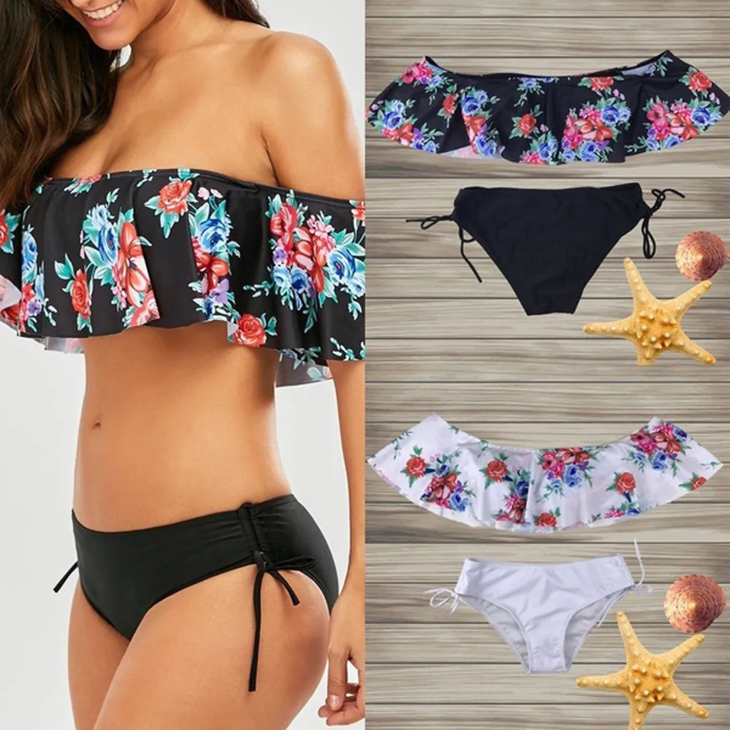 

Summer Swimsuit 2019 Women Girls Bikini Set Underwire Padded Sexy Beach Floral Suit Bodycon Swimwear 20 Dropship