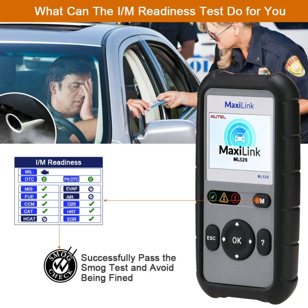 Autel Maxilink ML529 диагностический сканер инструмент OBDII EOBD OBD2 автоматический проверочный светильник двигателя DIY считыватель кодов неисправностей с улучшенным режимом 6