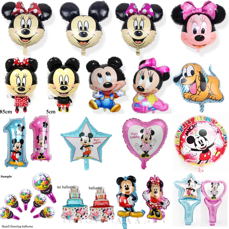 

2pc/lot all style mickey minnie mouse balloons helium foil balloon birthday party balloons for baby birthday decoration