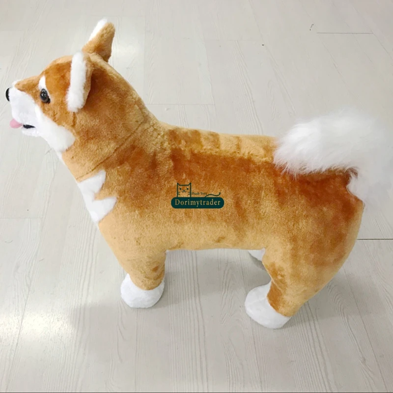 Dorimytrader  pop emulational animal Shiba Inu plush toy stuffed realistic dog can ride on the back kids gift decoration 50cm  DY61802 (13)