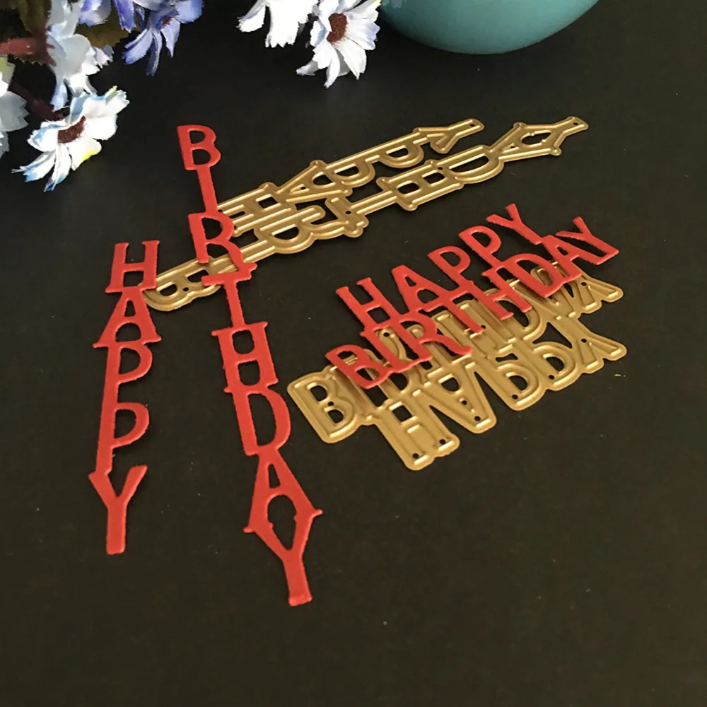 Happy Birthday metal cutting dies Scrapbooking Craft Dies cuts