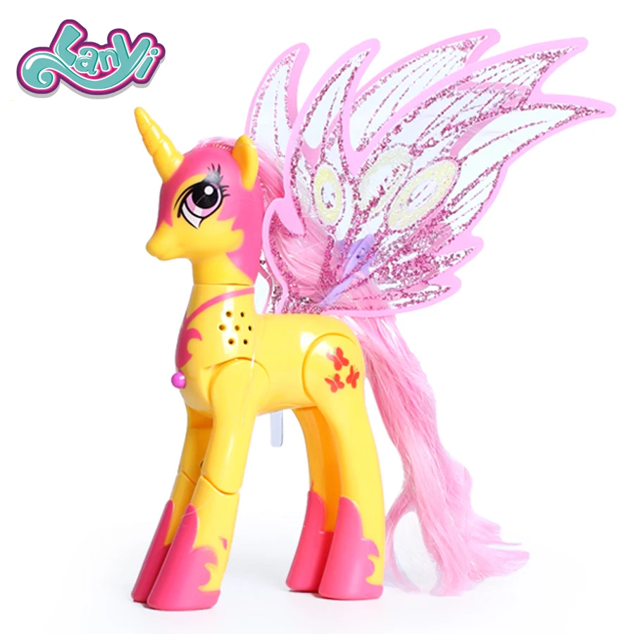 Lanyitoys Волшебные радужные пони игрушки My little ponies фигурка аниме для детей подарки на день рождения 10 дюймов единорог с музыкой