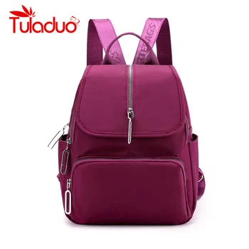 

2019 Casual Oxford Backpack Women Black Waterproof Nylon School Bags for Teenage Girls High Quality Fashion Travel Tote Backpack