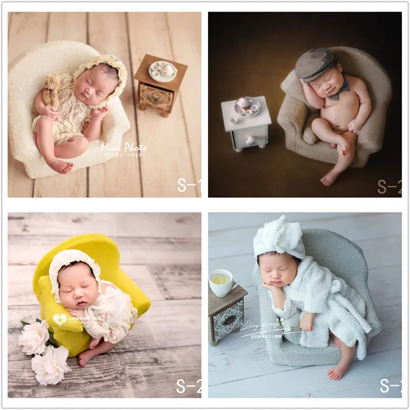 

Newborn photography props full moon baby photography sofa and small tea table+ teapot +teacup creative shooting auxiliary props