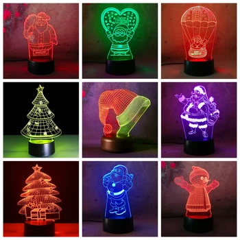 

Xmas GIFT Series Christmas Decorations Bear Snow Santa Claus 3D Lamp LED Night Light Luminaria Tree Snow Man Bear Fish KIDS TOYS