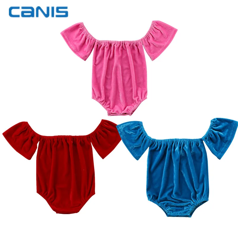 

Cute Baby Girl Clothes Newborn Infant Toddler Baby Girls Off Shoulder Bodysuit Sunsuit Lucky Child One-Piece Outfits Clothes