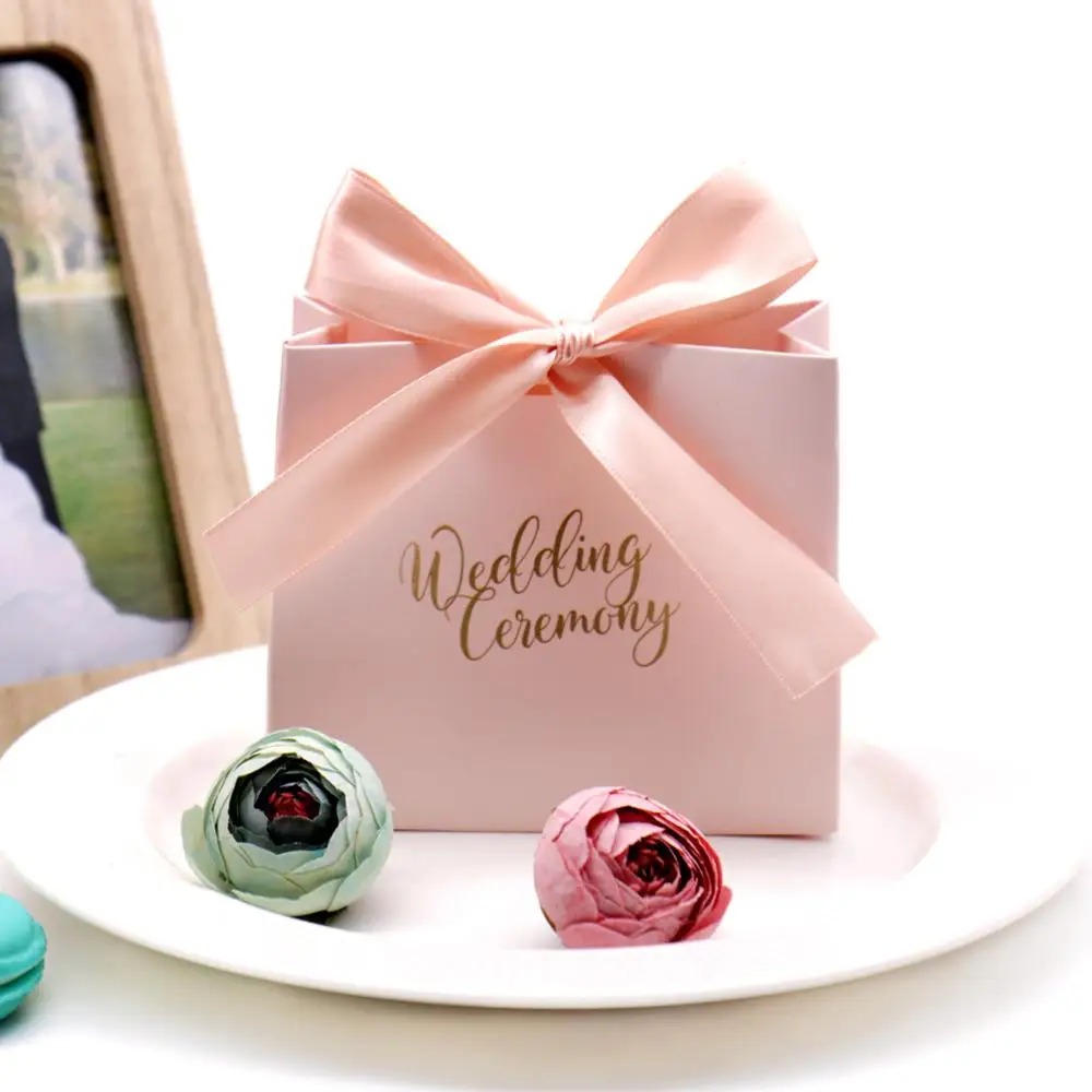 5 шт крафт-бумага коробка конфет на свадьбу с лентой Chocloate коробка для подарка сумка для помолвки прием гостей в доме невесты подарок для гостей