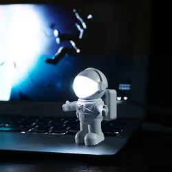 Белый гибкие Spaceman космонавт USB Tube светодио дный ночь свет лампы для компьютера портативных ПК Тетрадь чтения Портативный DC 5 В