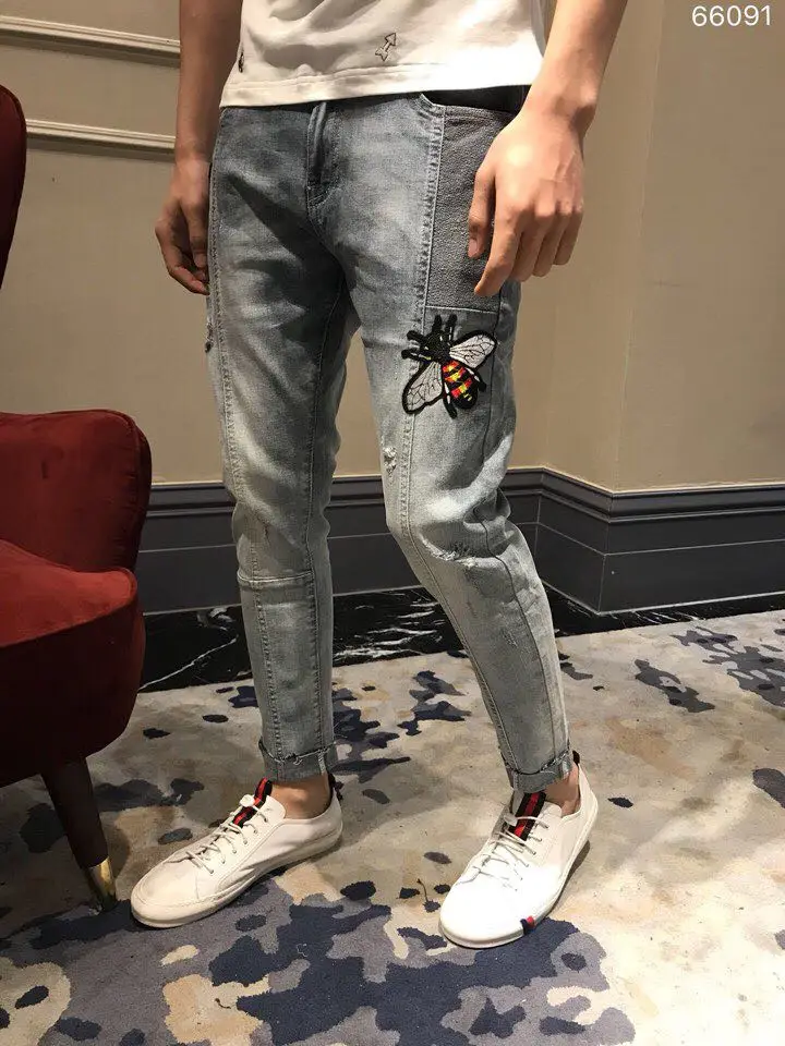 

Fashion Men's Jeans 2019 Runway Luxury famous Brand European Design party style Men's Clothing WD0462