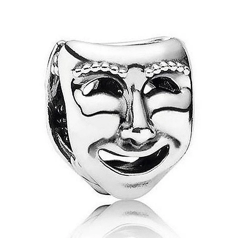 

Authentic 925 Sterling Silver Bead Charm Openwork Cute Theater Masks Beads Fit Women Pandora Bracelet Bangle Diy Jewelry