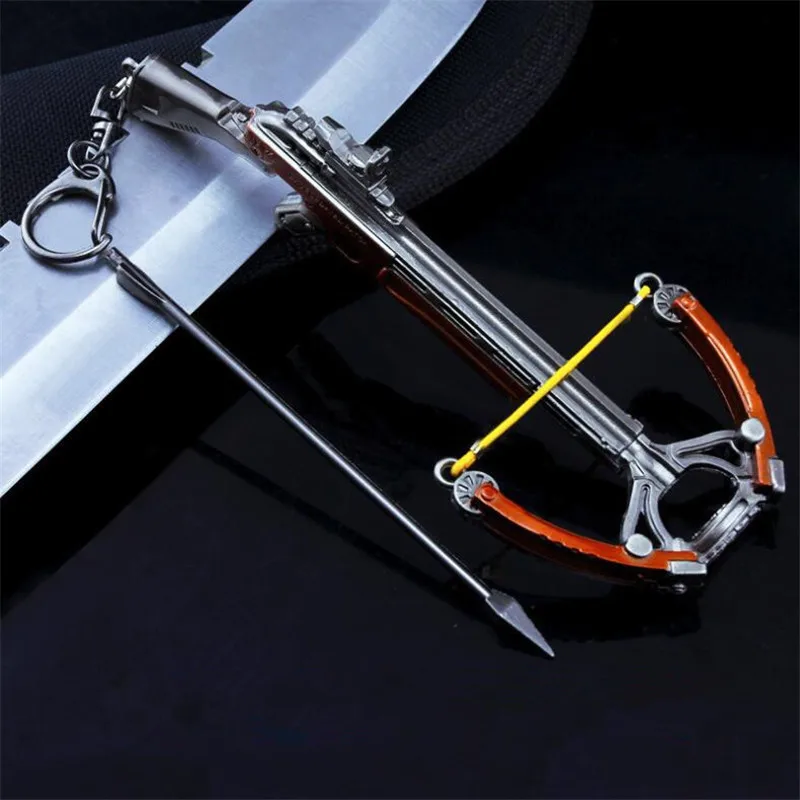  Game PUBG Crossbow Playerunknown Field Battle Cosplay Accessories Alloy Armor Model Key Chain Keych