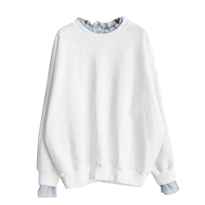 Mr.nut Harajuku style thin hoodie female long-sleeved loose Korean version of the tide stitching fake two-piece hoodie Mr.nut Harajuku style thin hoodie female long-sleeved loose Korean version of the tide stitching fake two-piece hoodie