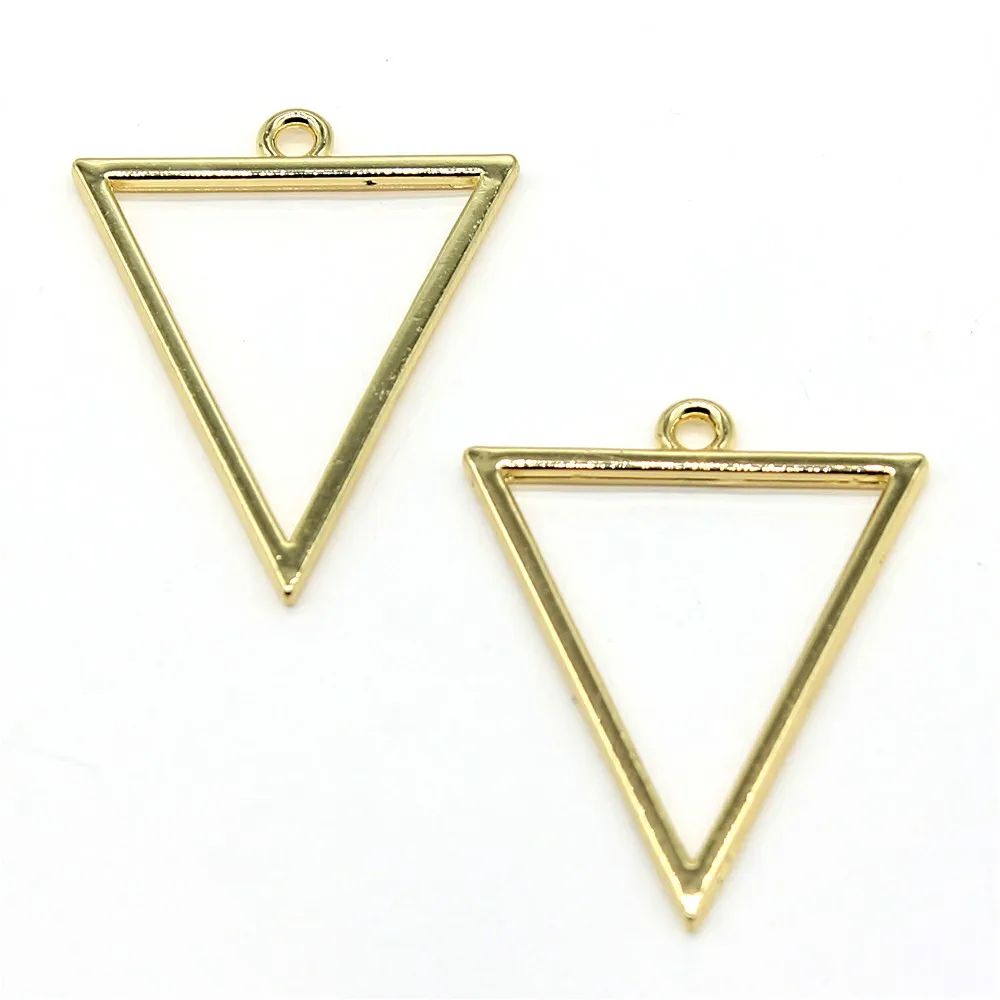 10pcs Triangle Pendant Charms DIY Jewelry Making Jewelry Finding High Quality KC Gold Color 27x35mm