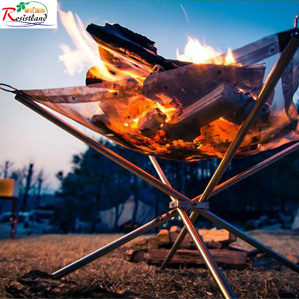 

Outdoor Fire Burn Pit Stand Portable Solid Fuel Rack Folding Stove Fire Frame Fast Heating Wood Charcoal Stove Camping Tool