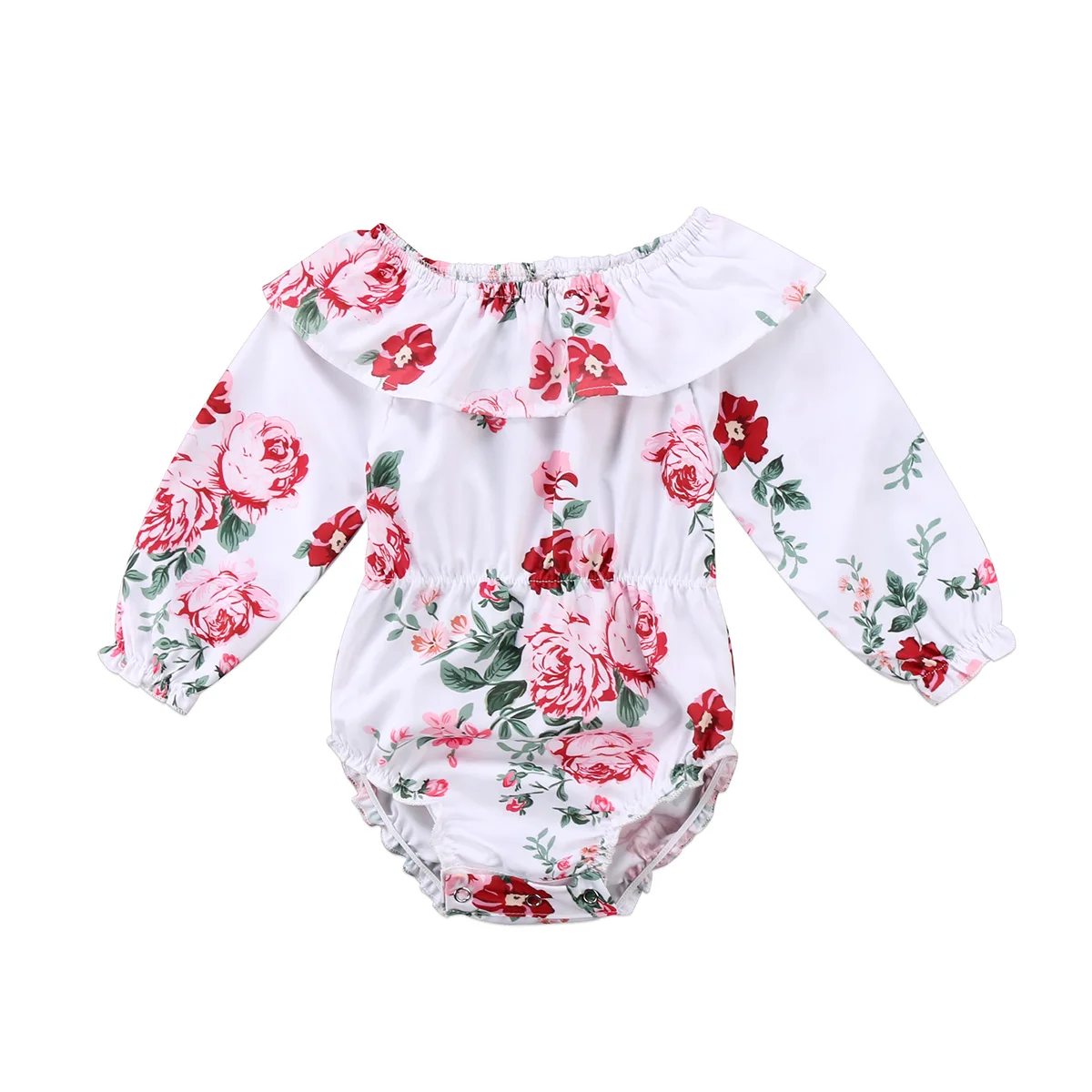 Babies Girl Stylish Belted Floral Bodysuits Baby Gilrs Flower Long