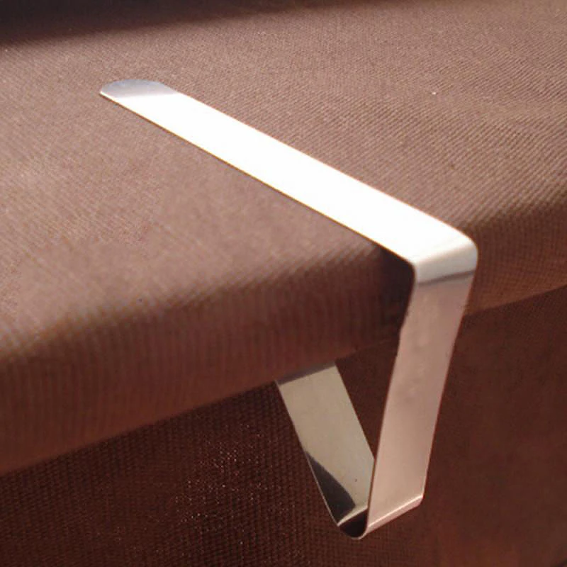 4pcs/set stainless steel tablecloth clip Useful Stainless Steel Table Cloth Clips Holder Cloth Clamps Party Picnic