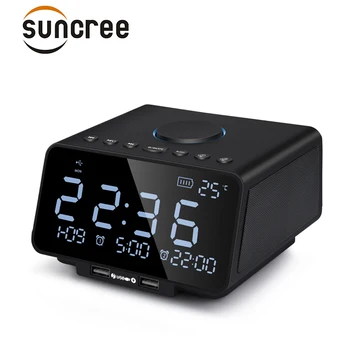 

Smart Bluetooth speaker electronic alarm clock USB charging,Music playback function large LED display,radio,Backlight.