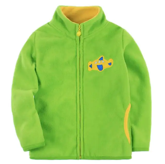 1-9Y Fashion Fleece Solid Kids Coat Full Sleeve With Zipper Spring Winter Children Jackets For Girls Boys KW-1625-3