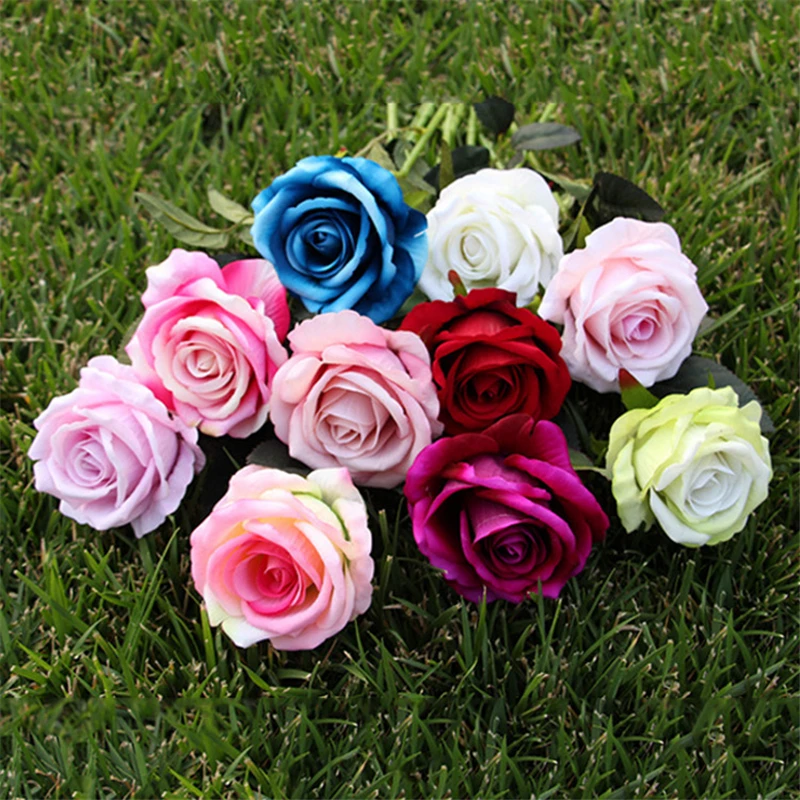 

Rose Silk Artificial Flower (10 Stems/10 Flower Heads), Roses Vintage Gold