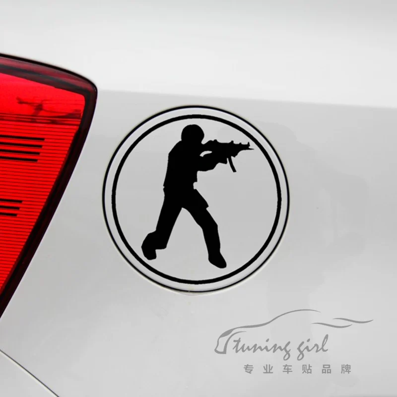 

Car Stickers CS Counter Strike Creative Decals For Fuel Tank Cap Vinyls Laptop Tablet Auto Tuning Styling 13x13cm 19x19cm D10