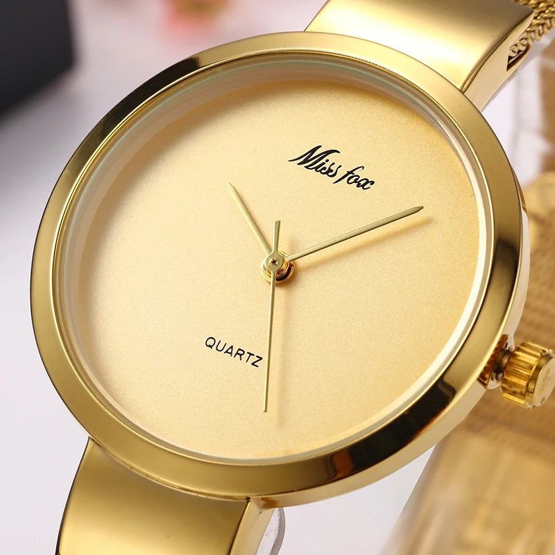 

Missfox 2190 Golden Watch Woman Quartz Watch Ladies Watch Top Brand Luxury Girl Clock Steel Bracelet Watch New Relogio Feminino