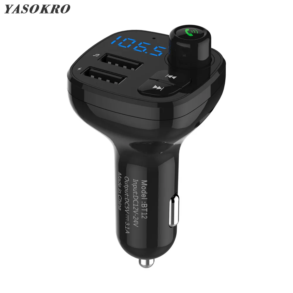 FM Transmitter Bluetooth Modulator Handsfree Car Kit Car Audio MP3 Player Dual USB 3.1A Car