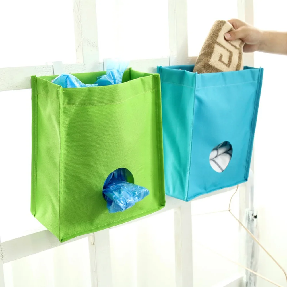 

Oxford Extract Garbage Bags Door Back Trash Rack Storage Bag Holder Cabinet Hanging Trash Rack Kitchen Organizer