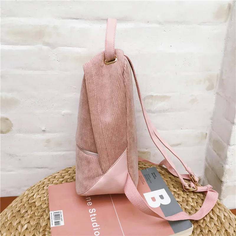 Menghuo 2 unids/set estilo Preppy de pana Mochila para mujer Mochila para las adolescentes nuevo estudiante libro bolsa de Mochila