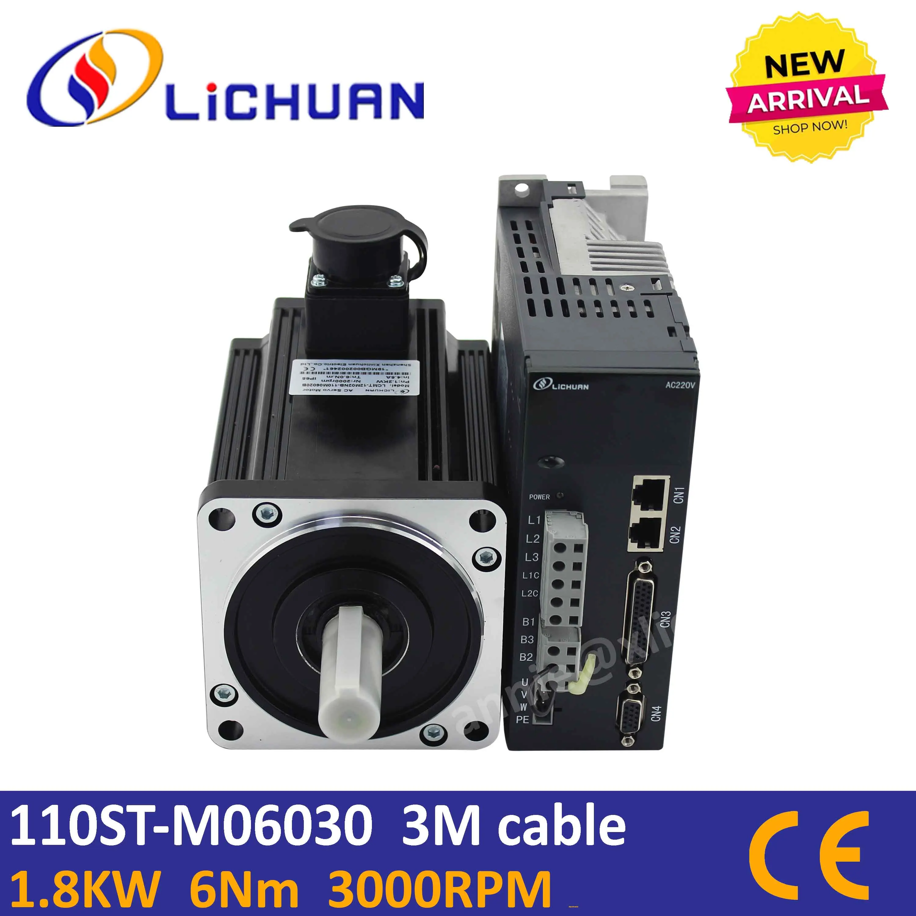 Драйвер серво двигатель в комплекте 110ST M06030B 6Nm 1.8KW сервомотор AC220V 3000 об/мин
