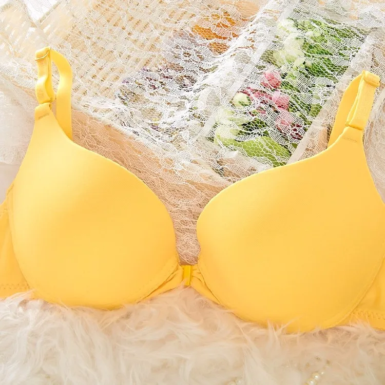 comfy bra Fashion bra spring and summer seamless sexy front button bra push up underwear buckle female small chest bra red bra