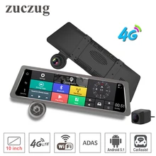 Zuczug 1" Сенсорный экран в комплекте Зеркало заднего вида Видеорегистраторы для автомобилей Камера 4 г Wi-Fi ADAS Android GPS навигатор двойной Full HD спереди и сзади cam