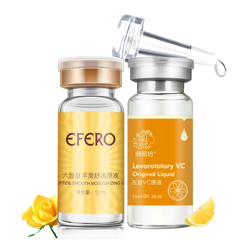 

efero 1set/2PCS Levorotatory VC Original Six Peptides Moisture Essence Anti-Aging Deep Repair Face Care