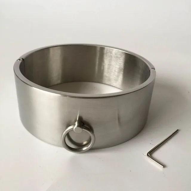 Top Quality Stainless Steel 6cm High Slave Neck Collar Metal Bondage 