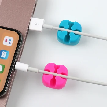 

Square computer phone cable organizer cord usb charger mouse wire holder 3M Self paste cable winder clip
