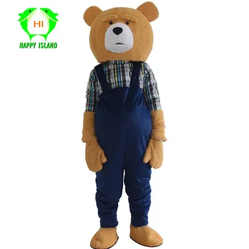 

New Adult Teddy Bear Mascot Costumes Adult Halloween Christmas Cosplay Mascot Costume for 1.65m-1.78m Bear Men Women Costume