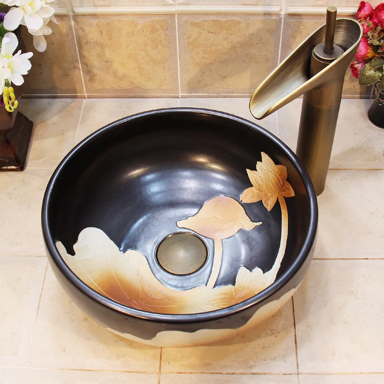 Jingdezhen Ceramic small night charged 35 cm washbasin Counter Basin Artistic |