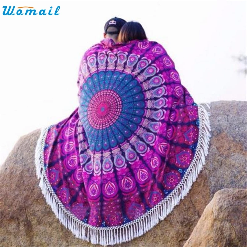 148cm Summer Large Round Cover Ups Beach Towels With Tassel Circle Beach Towel Serviette De