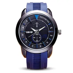 Для мужчин Роскошные сталь большой часы с циферблатом, наручные часы s Лидирующий бренд резиновая Harajuku часы Relogio Masculino
