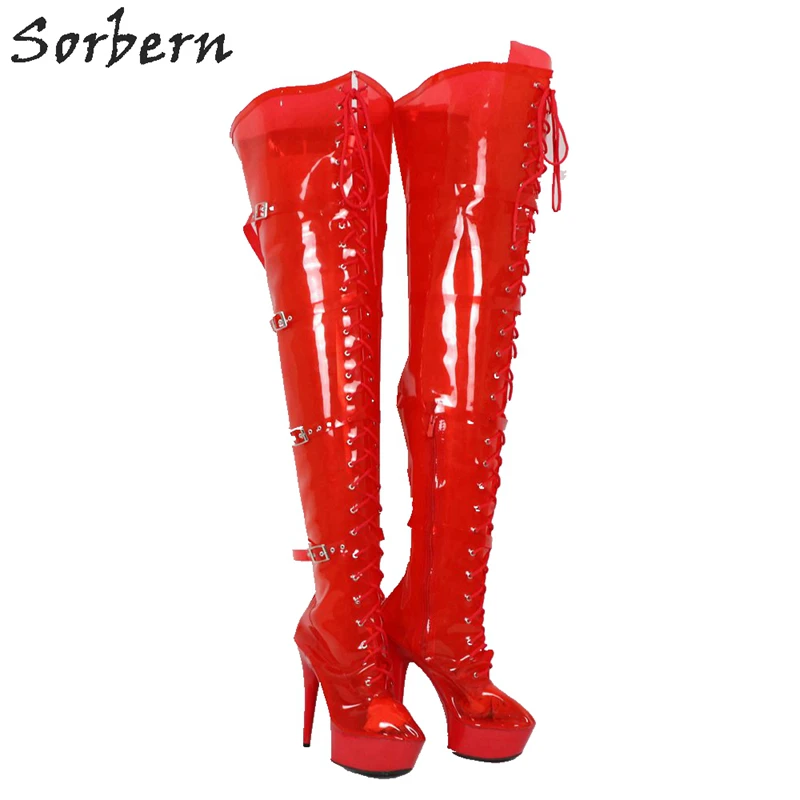 red pvc boots